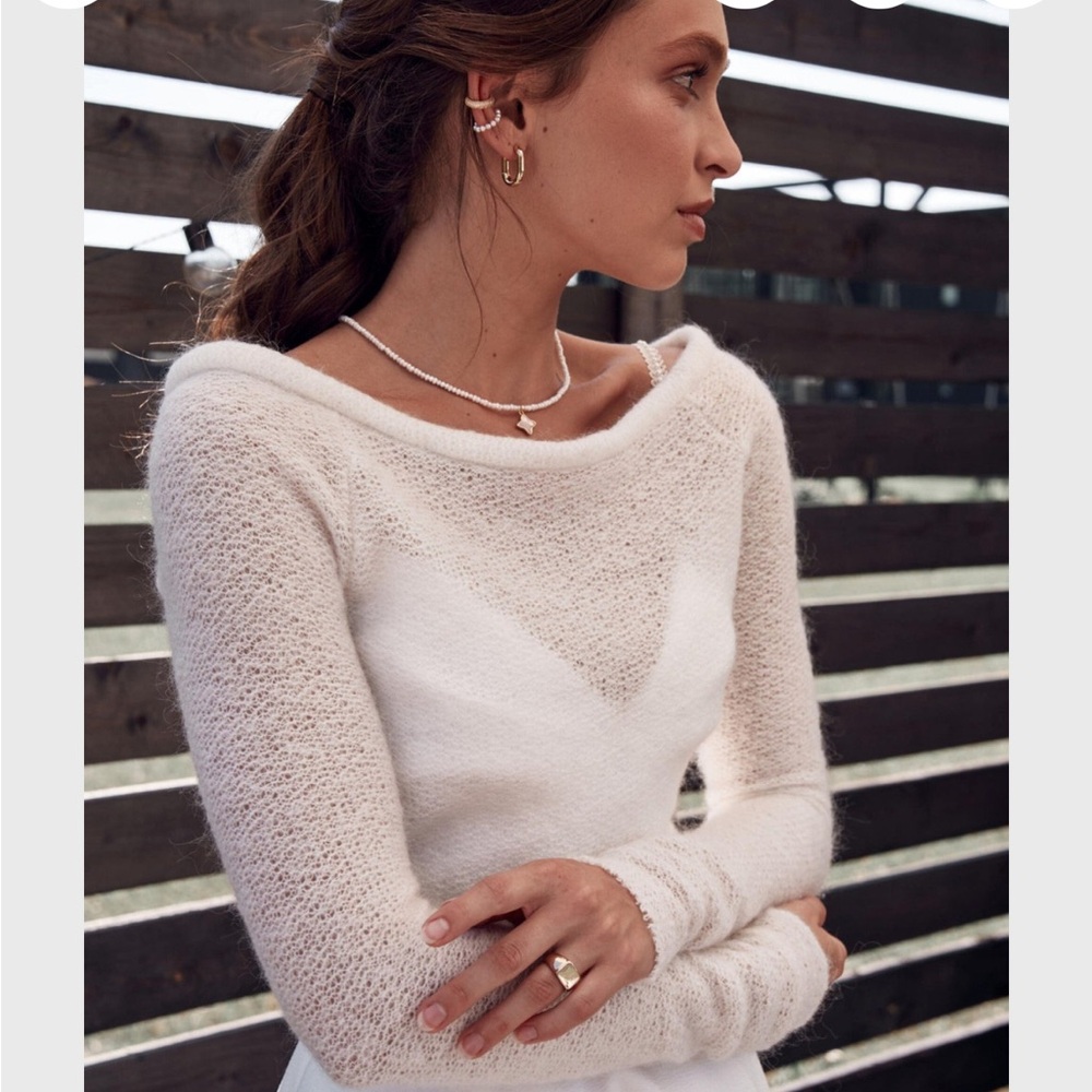 Cropped bridal sweater. Beautiful. Handmade. Never worn